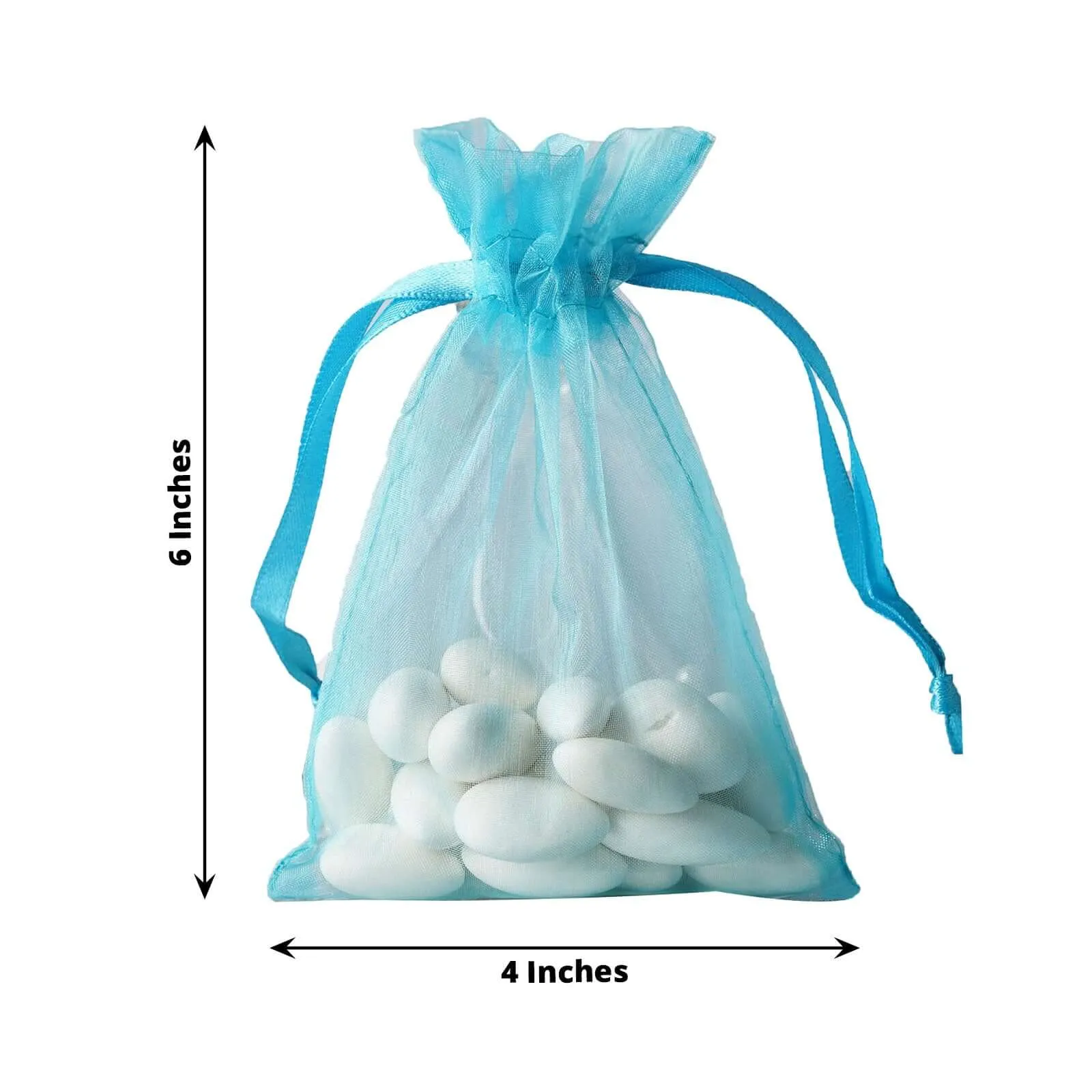 10 Pack 4"x6" Turquoise Organza Drawstring Wedding Party Favor Gift Bags