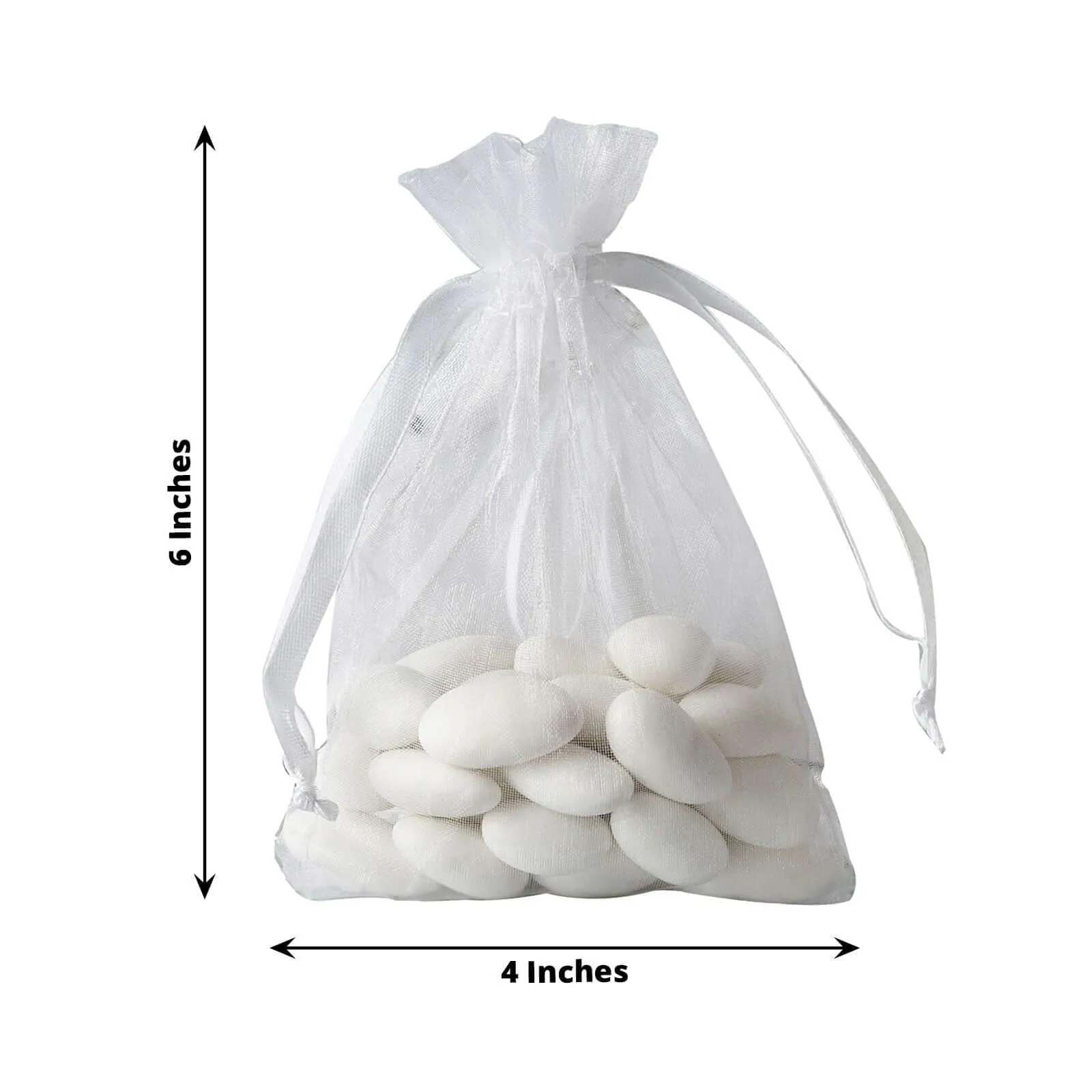 10 Pack 4"x6" White Organza Drawstring Wedding Party Favor Gift Bags