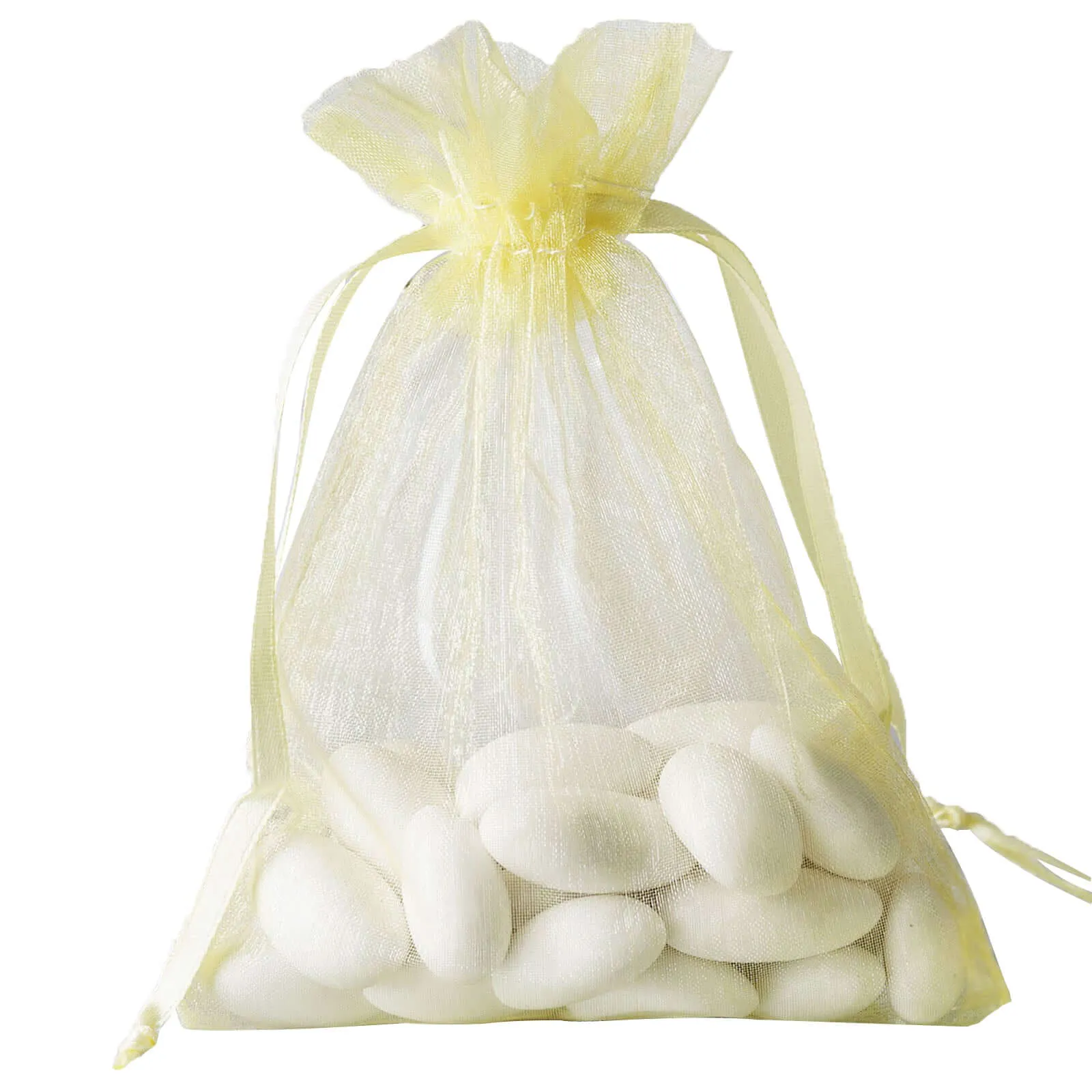 10 Pack 4"x6" Yellow Organza Drawstring Wedding Party Favor Gift Bags - Clearance SALE