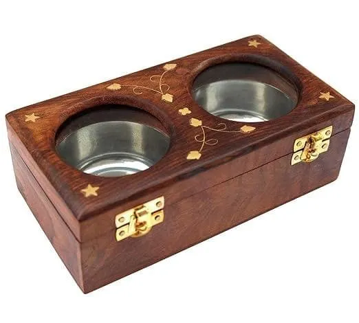 2 Pot ss dry fruit box (wooden)