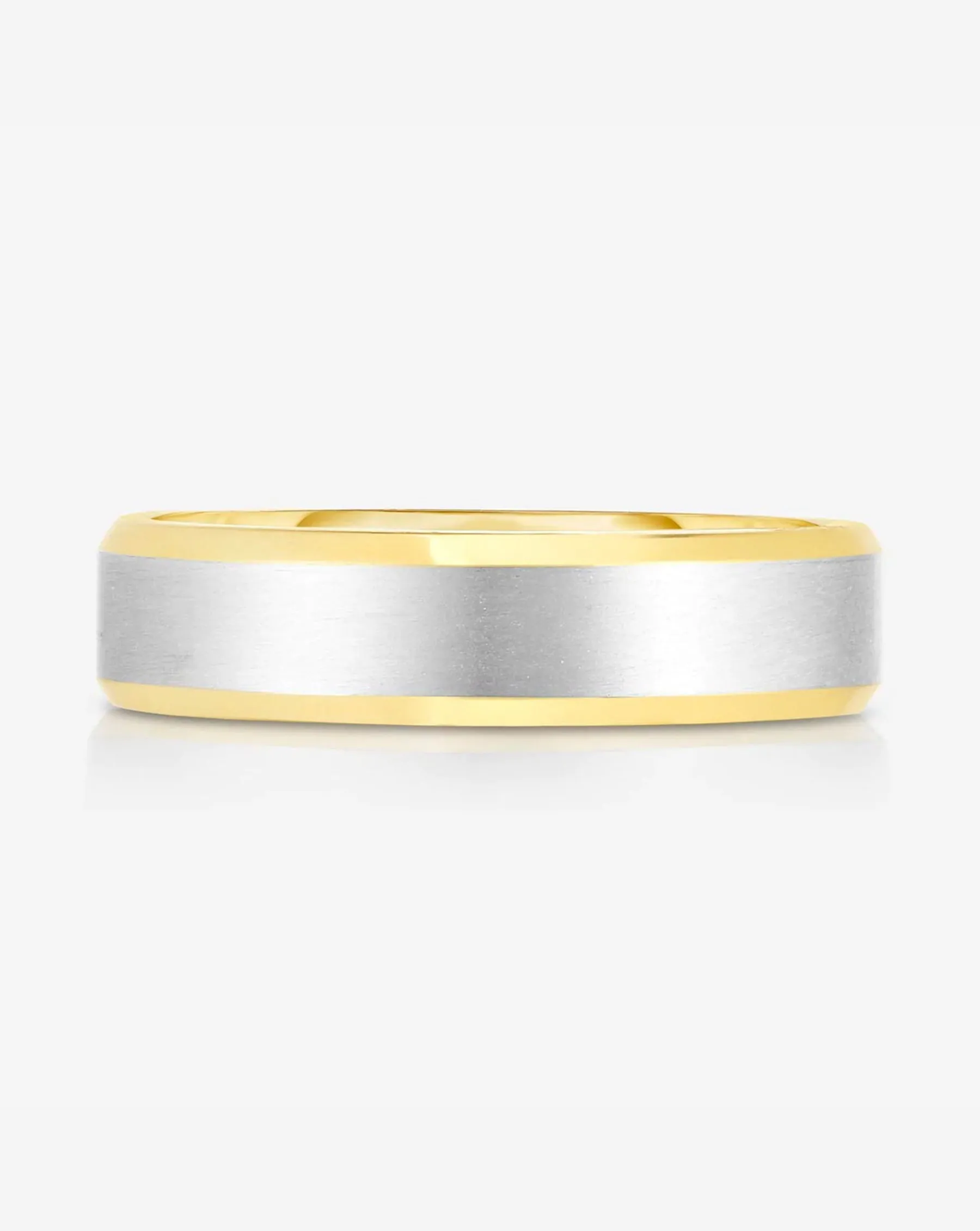 4 mm Contrast   Beveled Wedding Band