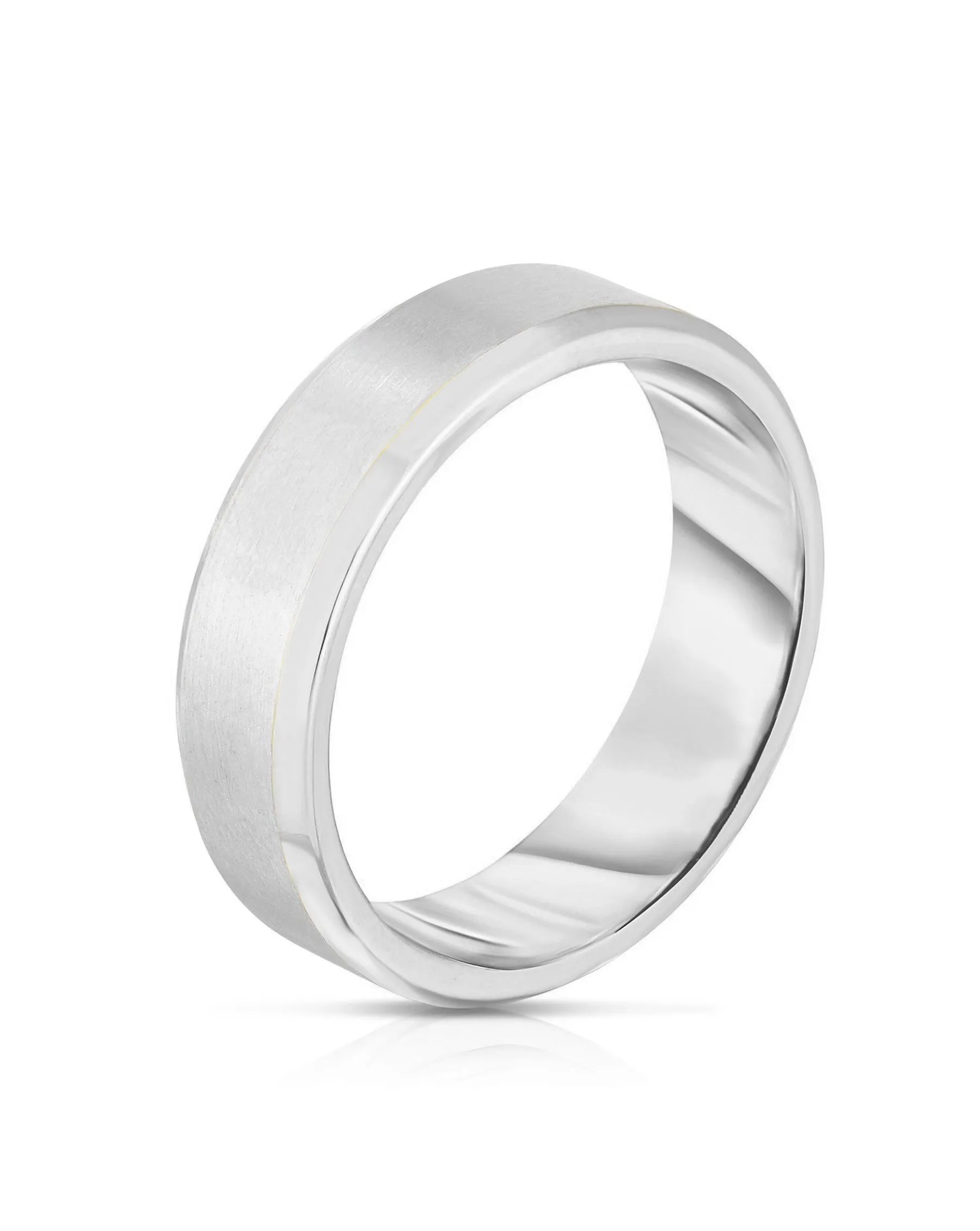 4 mm Contrast   Beveled Wedding Band