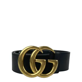 400593 480199 GG Marmont Belt Leather Black