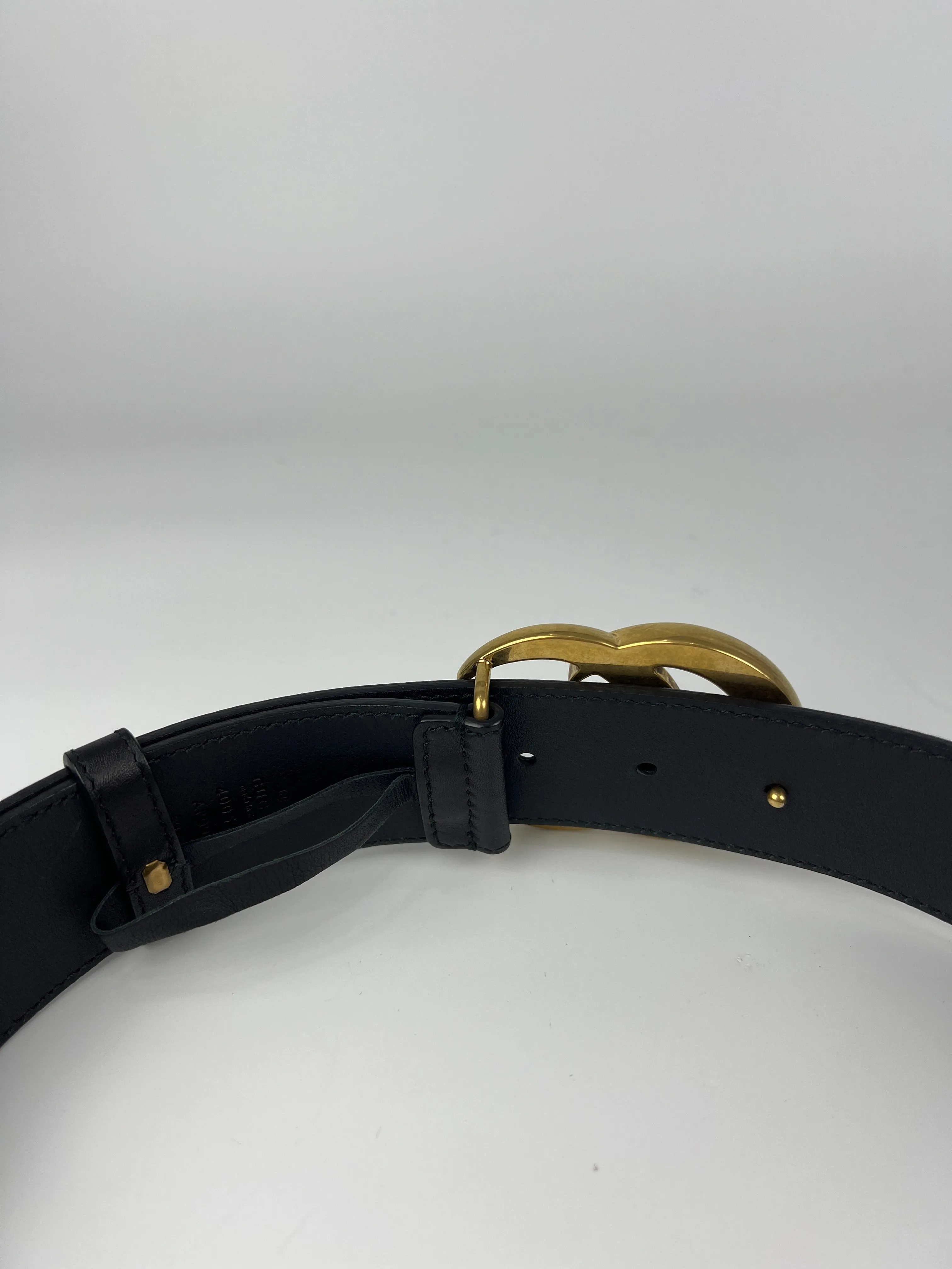 400593 480199 GG Marmont Belt Leather Black