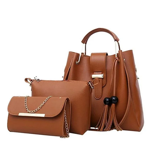 4pcs Woman Bag Set Purse and Handbag Four-Piece Shoulder Bag Tote Messenger Tote