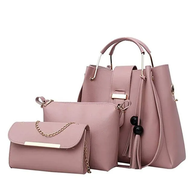 4pcs Woman Bag Set Purse and Handbag Four-Piece Shoulder Bag Tote Messenger Tote