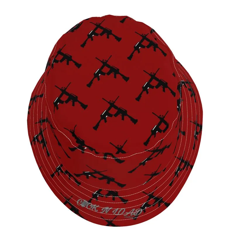 #502 cocknload bucket hat gun print