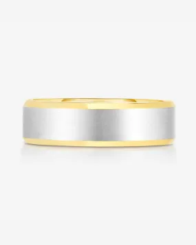 6 mm Contrast   Beveled Wedding Band