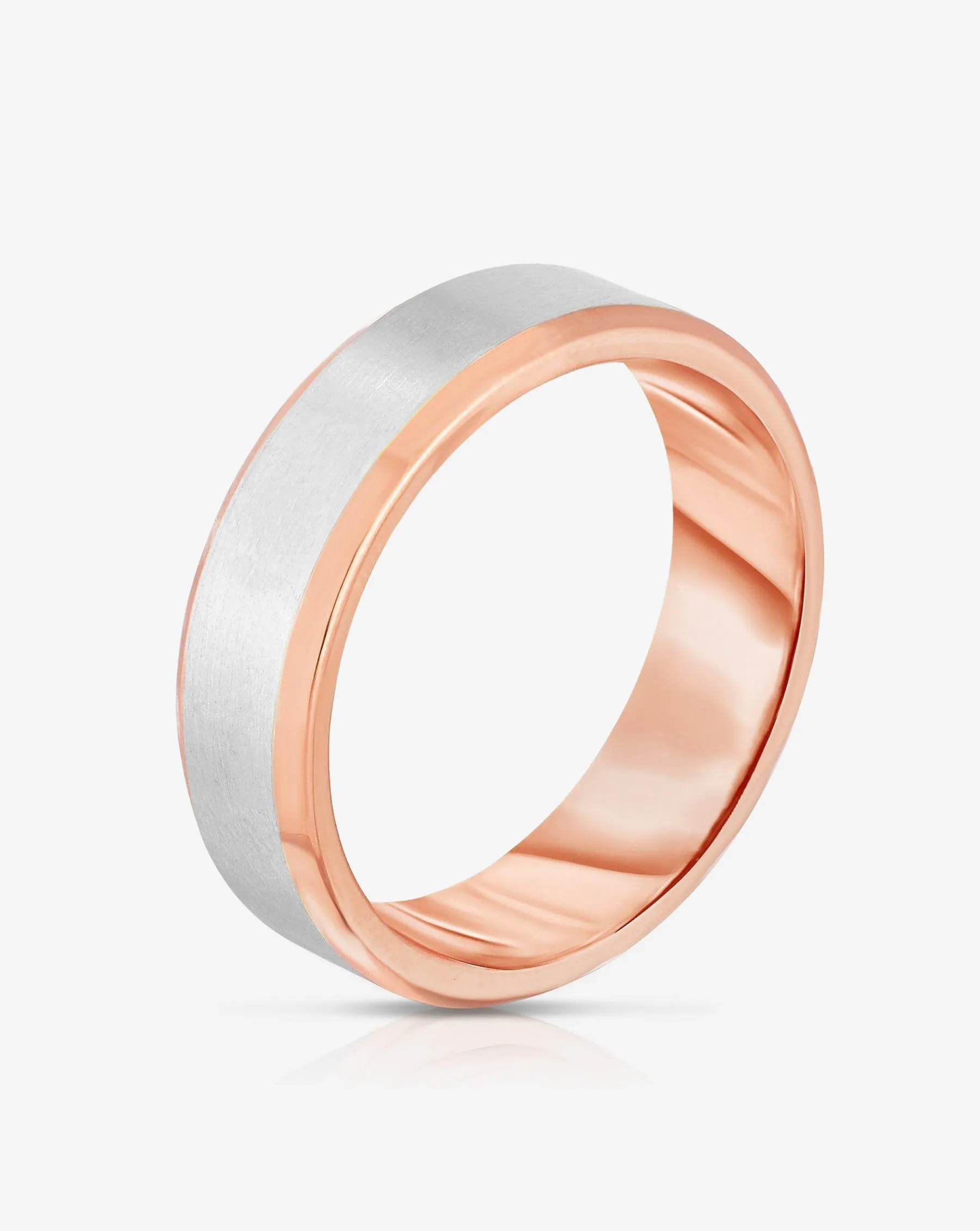 6 mm Contrast   Beveled Wedding Band