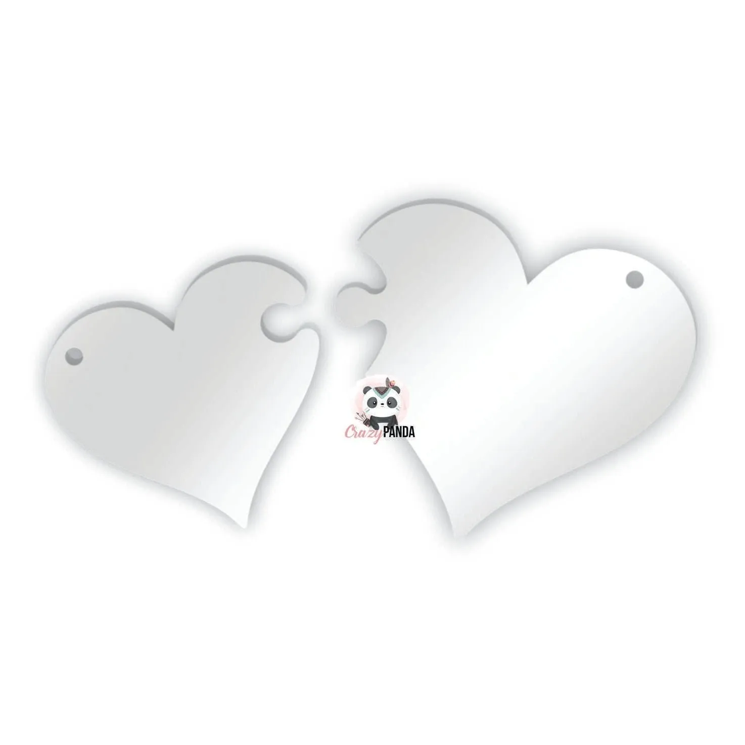 Acrylic Blank Clear Heart Me & You 60x105x1.5mm