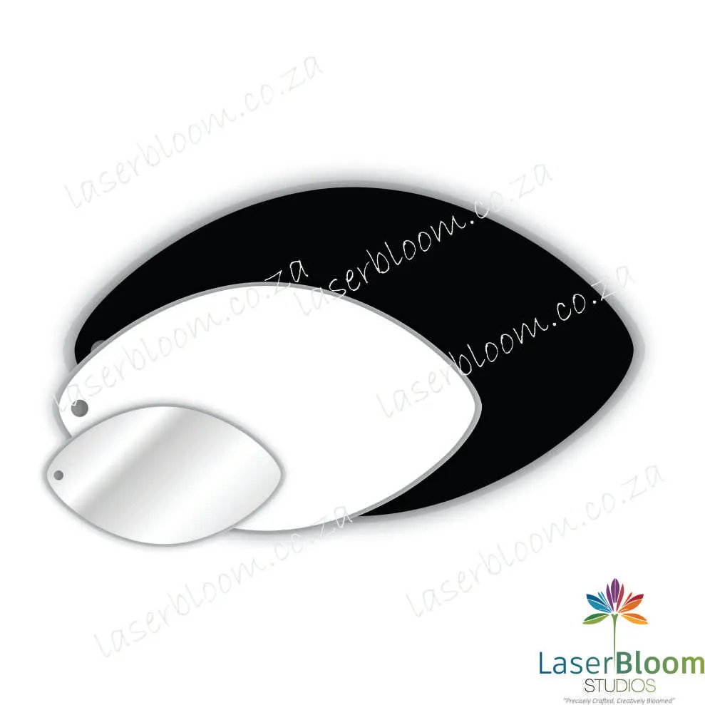 Acrylic Blank Rugby Ball - Select Your Thickness (1.5mm, 2mm, 3mm)