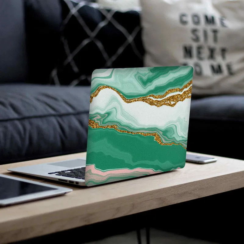 Aesthetic Green Marble Laptop Skin