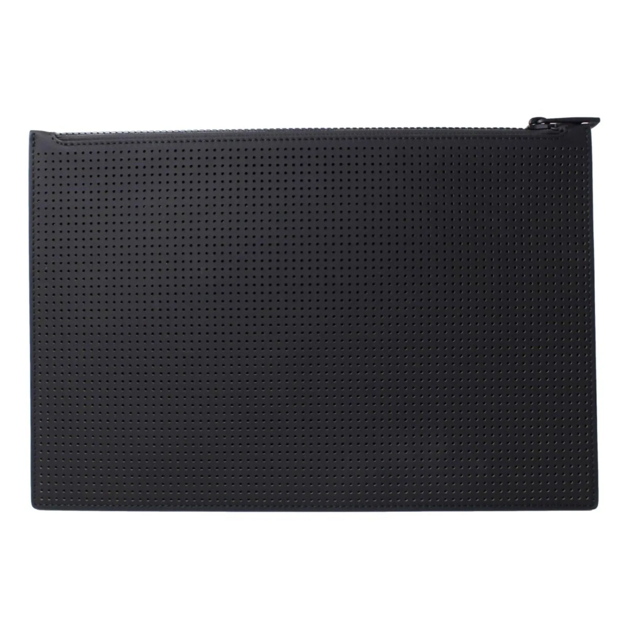 Alexander McQueen Black Leather Perforated Flat Pouch