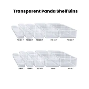 Alkon: Transparent Panda Shelf Bins