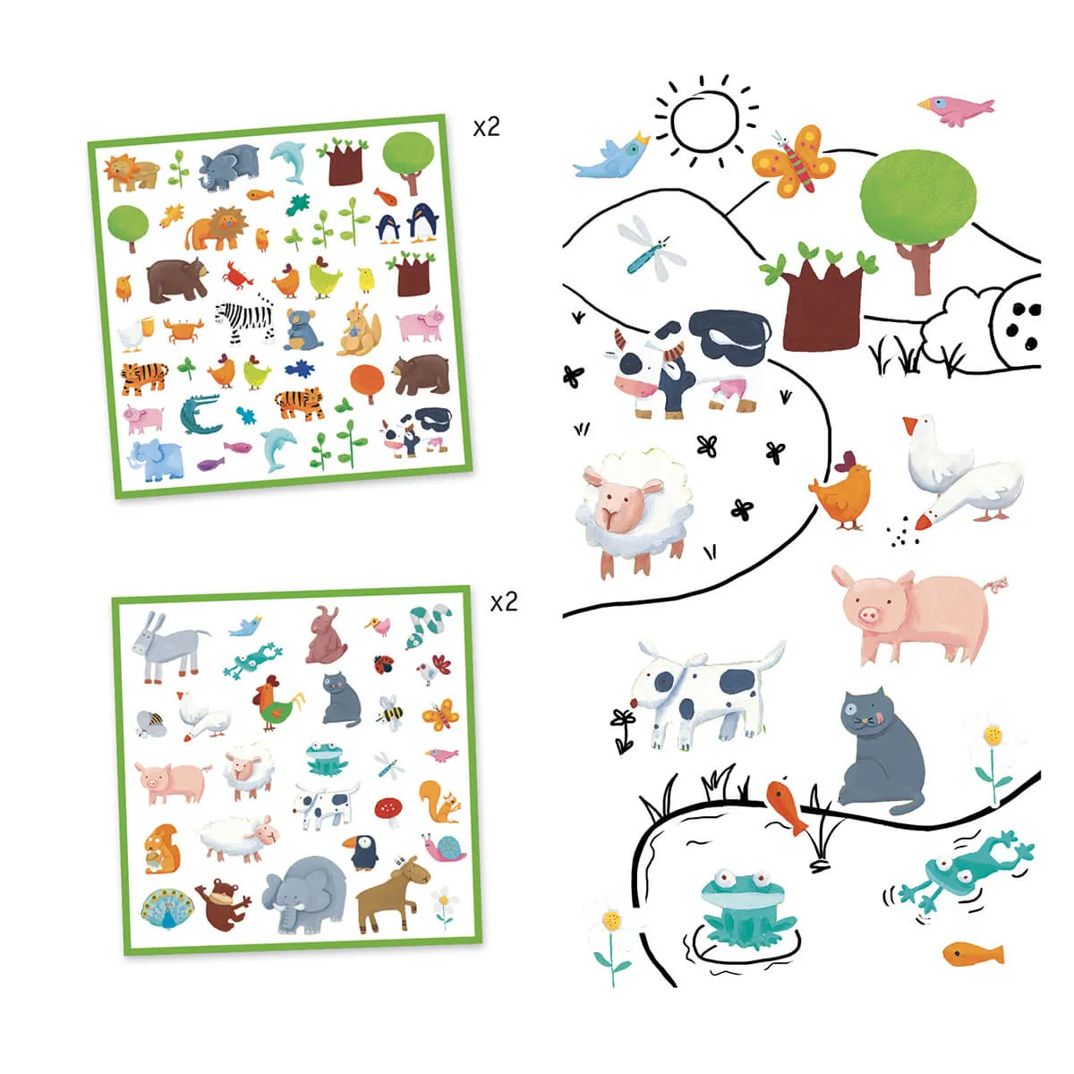 Animals 160 Paper Stickers by Djeco