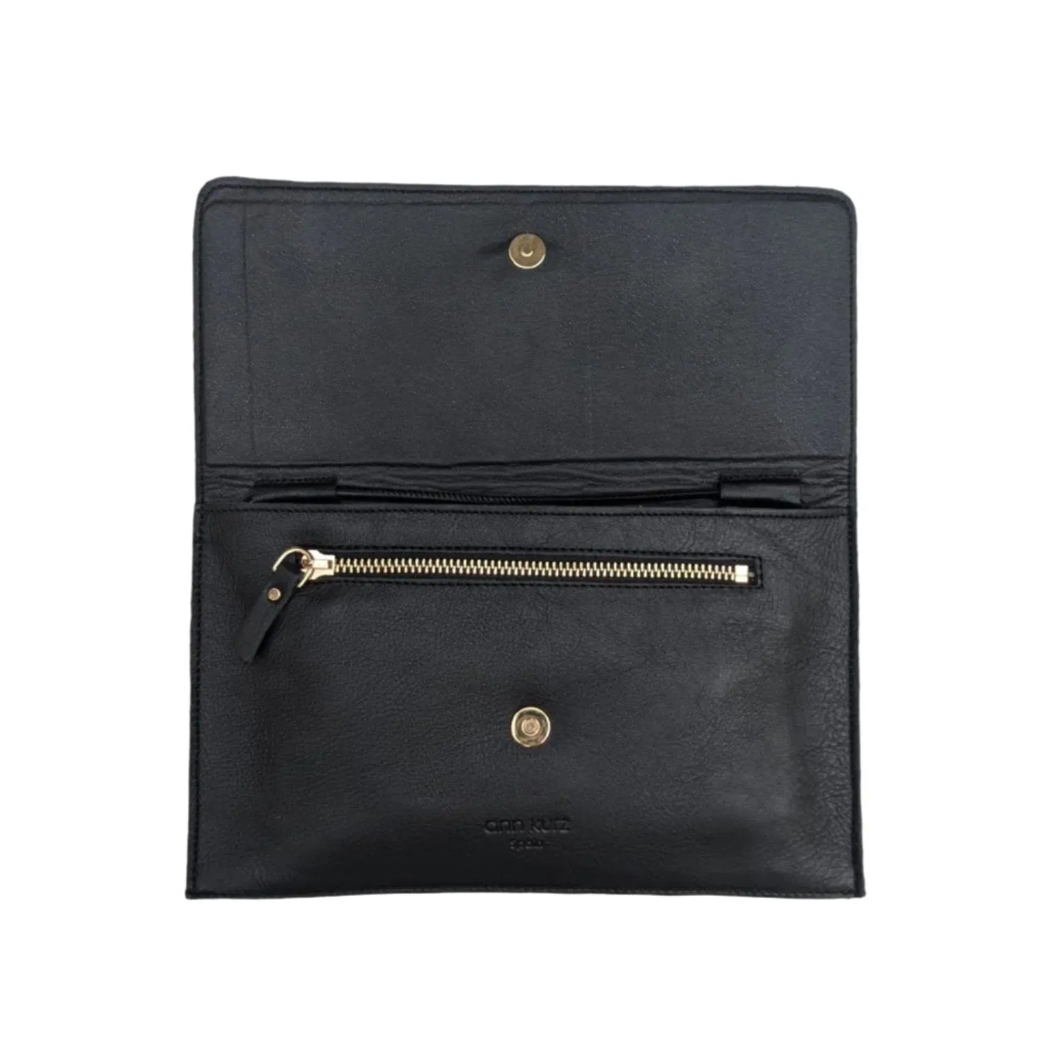 ANN KURZ Thin clutch nappa black women