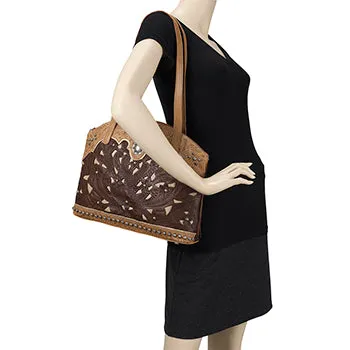 Annie's Secret Chestnut Brown Half Moon Tote with Secret Compartment