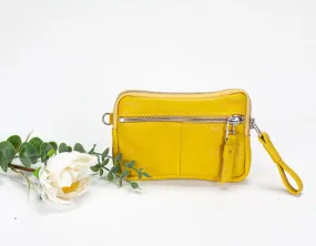 Antheia mini wallet - Yellow leather