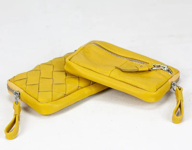 Antheia mini wallet - Yellow leather