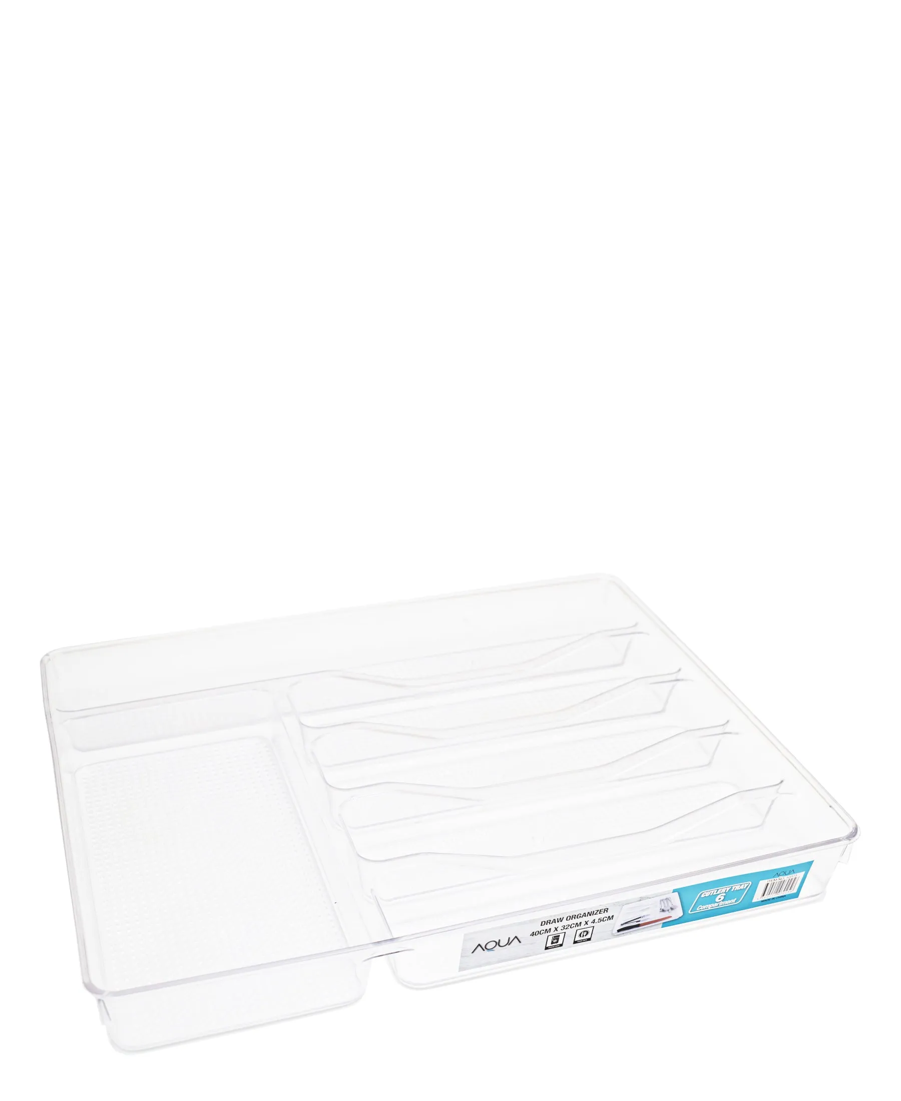 Aqua 40cm Draw Organizer - Clear