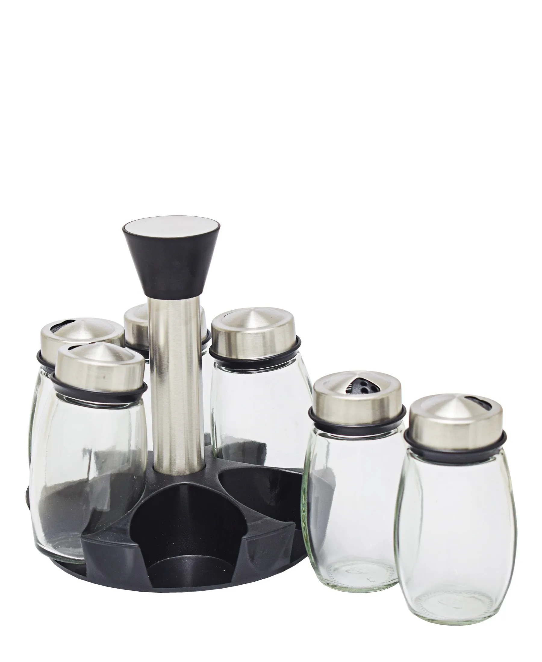 Aqua 7 Piece Spice Rack 80ML - Silver