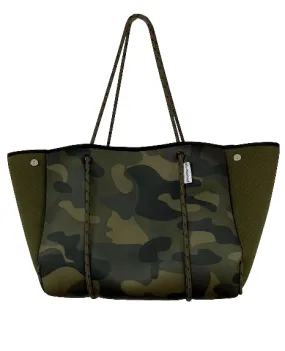 Army Camo & Solid Army Perforated Sides Tote