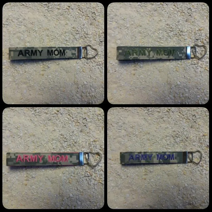 Army Mom Customizable ACU Name Tape Key Chain