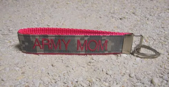 Army Mom Customizable ACU Name Tape Key Chain