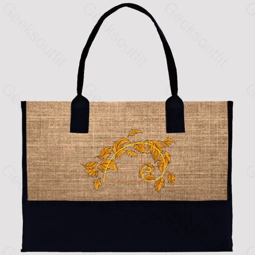 Autumn Wind Blowing Leaves in Fibonacci Cotton Tote Bag