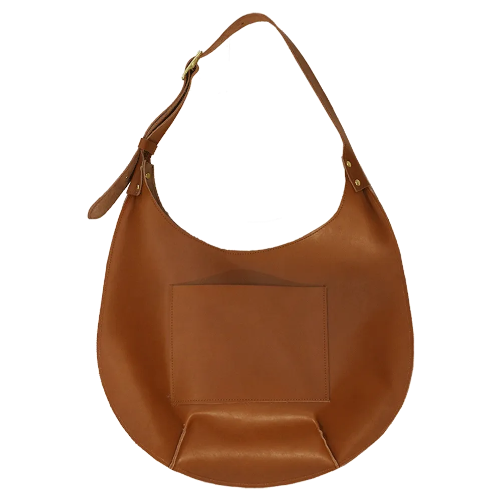 Bardot Leather Hobo in Cognac