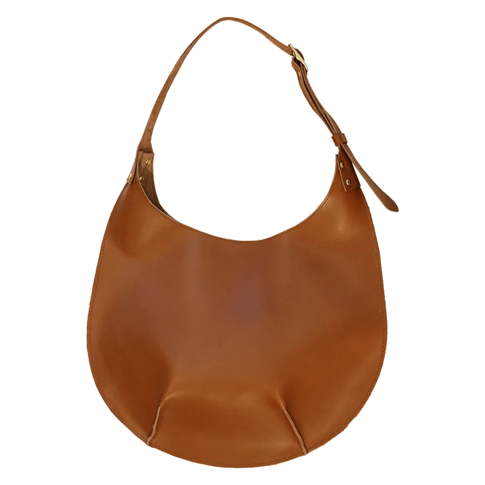 Bardot Leather Hobo in Cognac