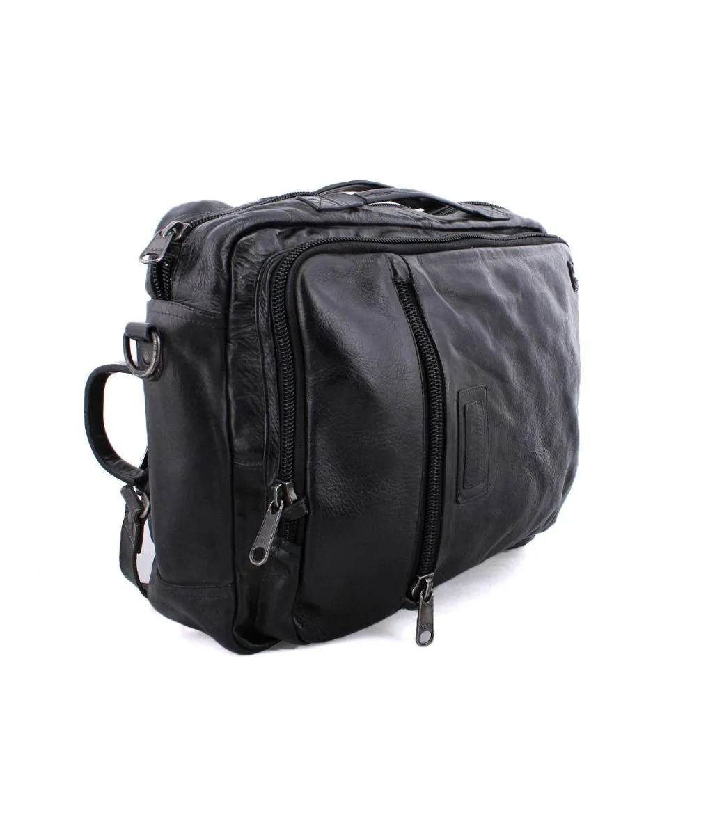 Bed Stu Socrates Black Leather Backpack or Over the Shoulder Bag A694255-BLKDD