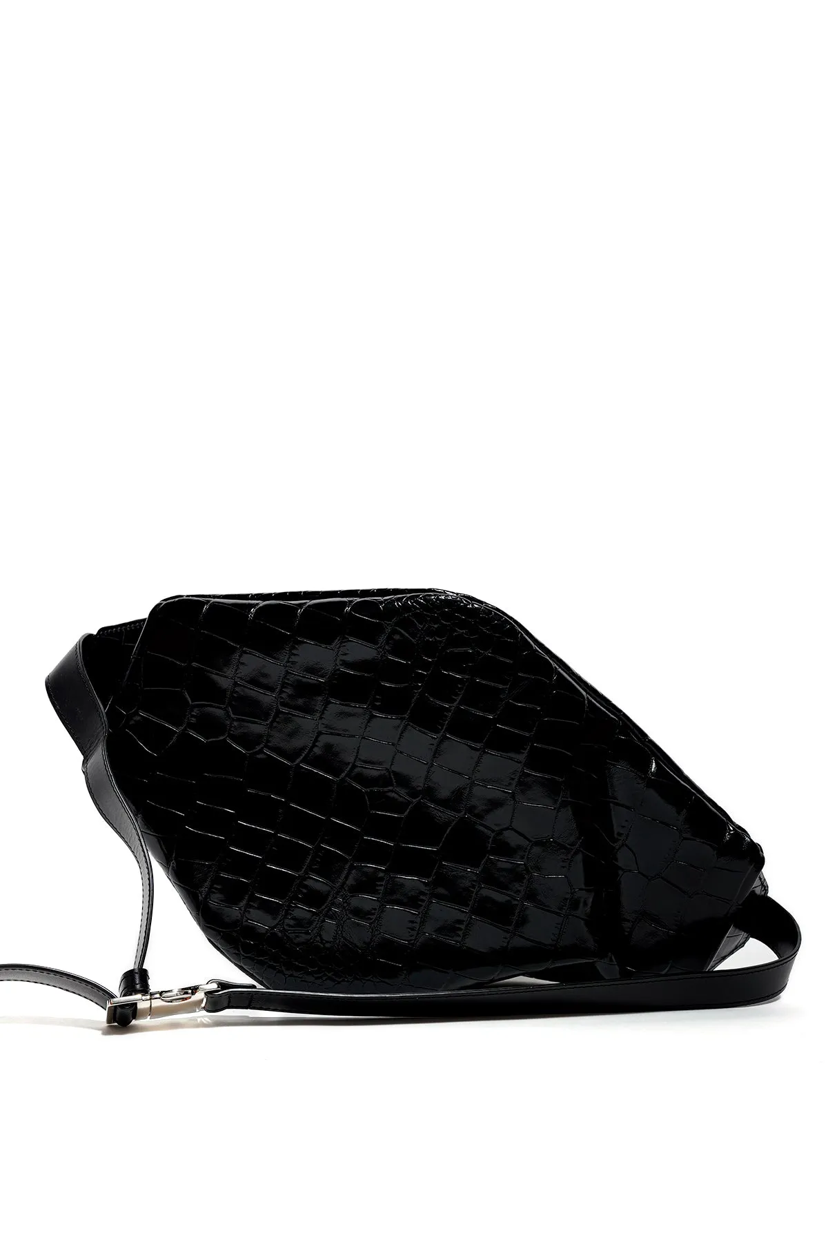 BLACK LEATHER BUM BAG