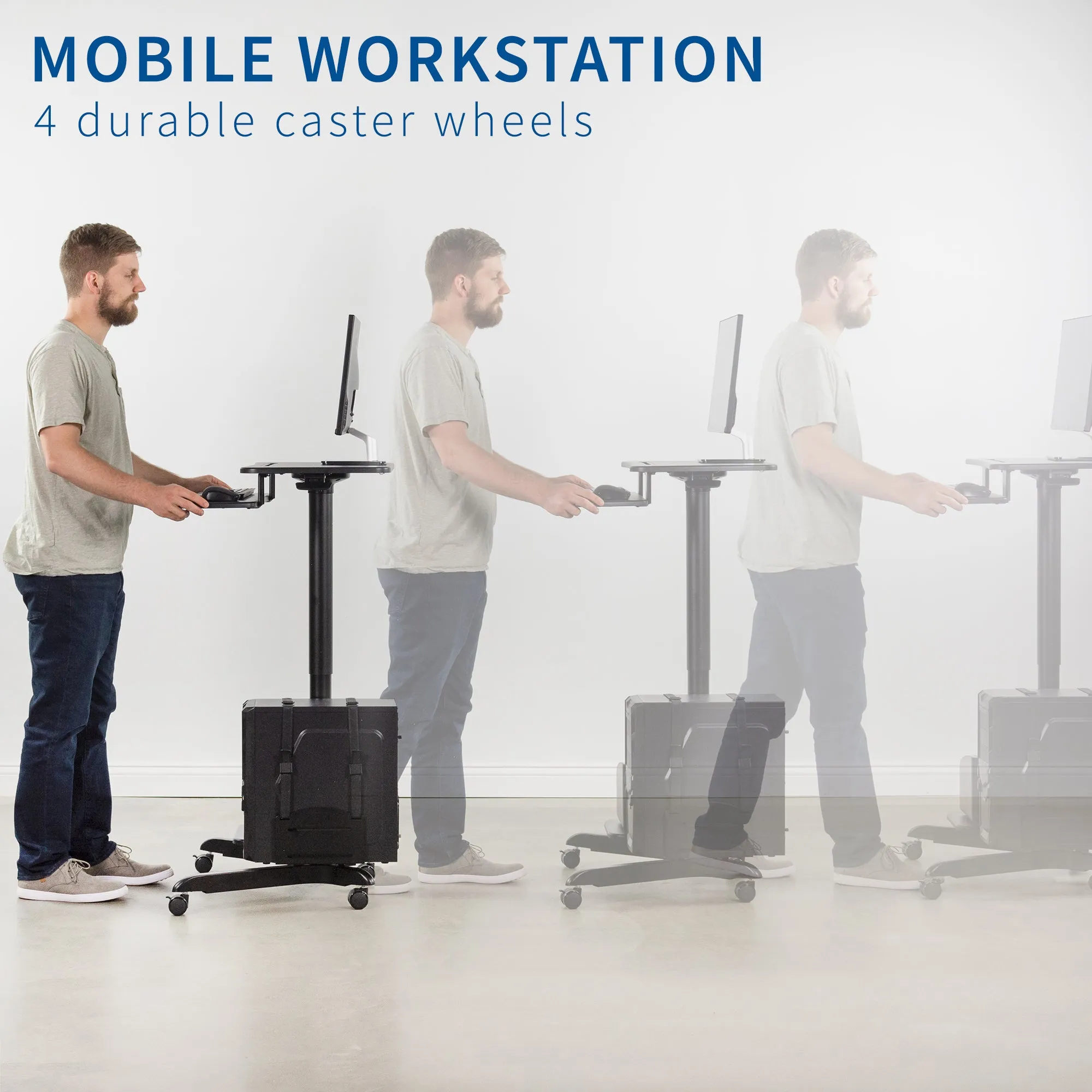 Black Mobile Computer Workstation (24”)