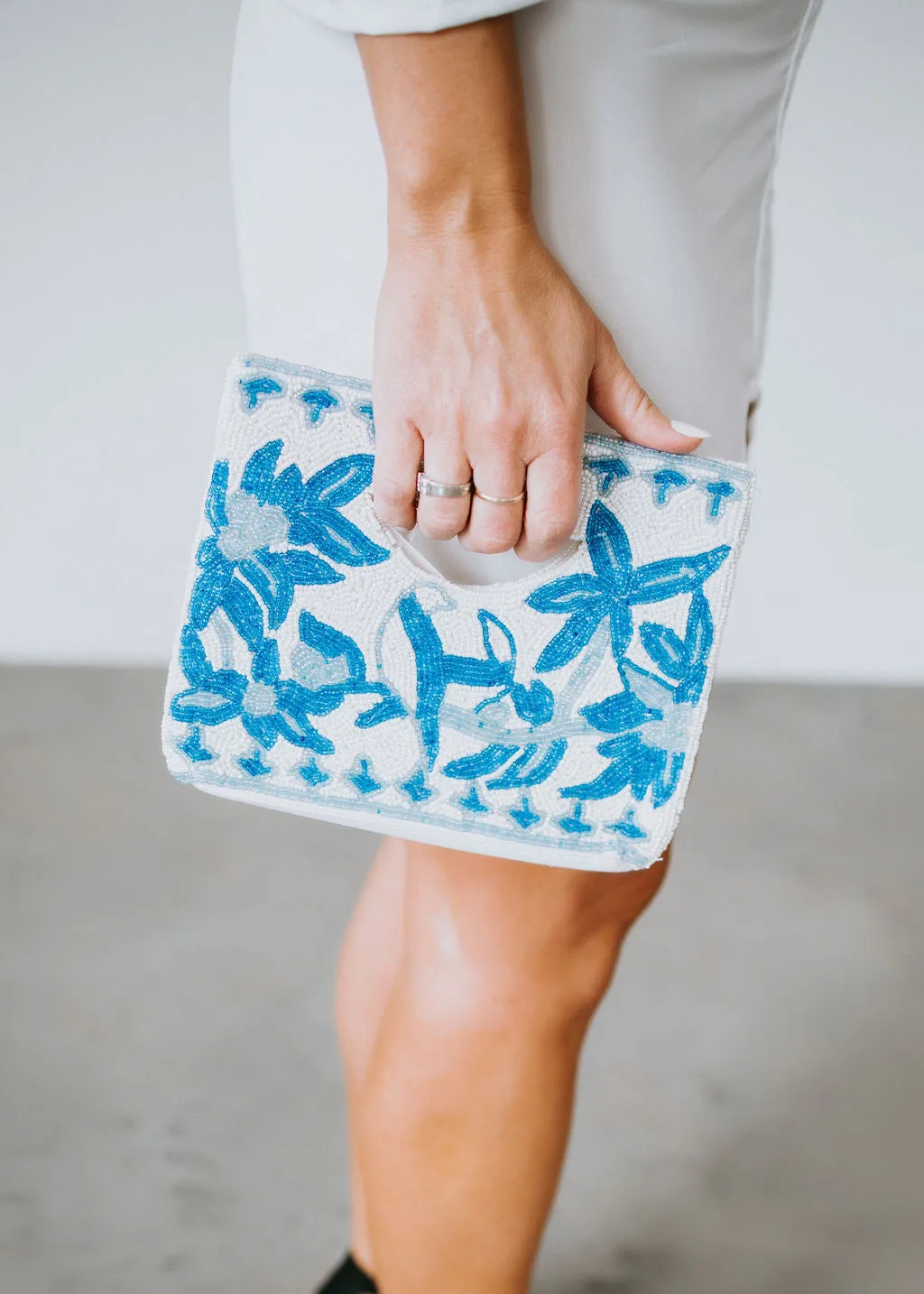 Blue Bird Beaded Bag