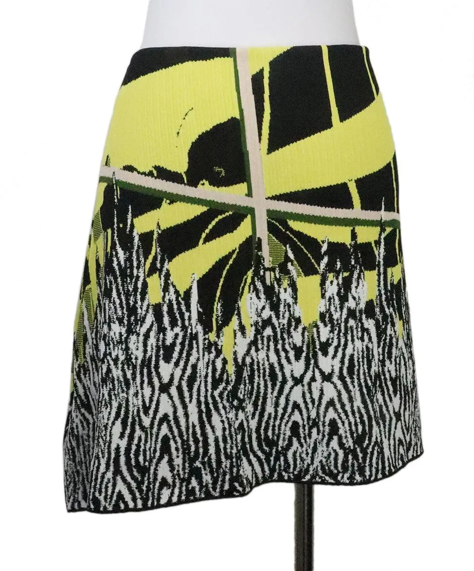 Bottega Veneta Black & Yellow Knit Skirt sz 4