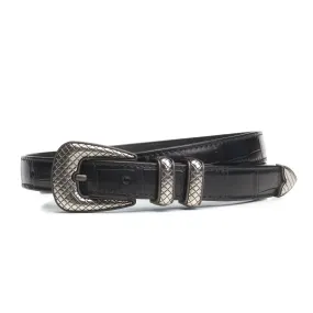 BOTTEGA VENETA Black Crocodile Belt 95cm NEW with Bag