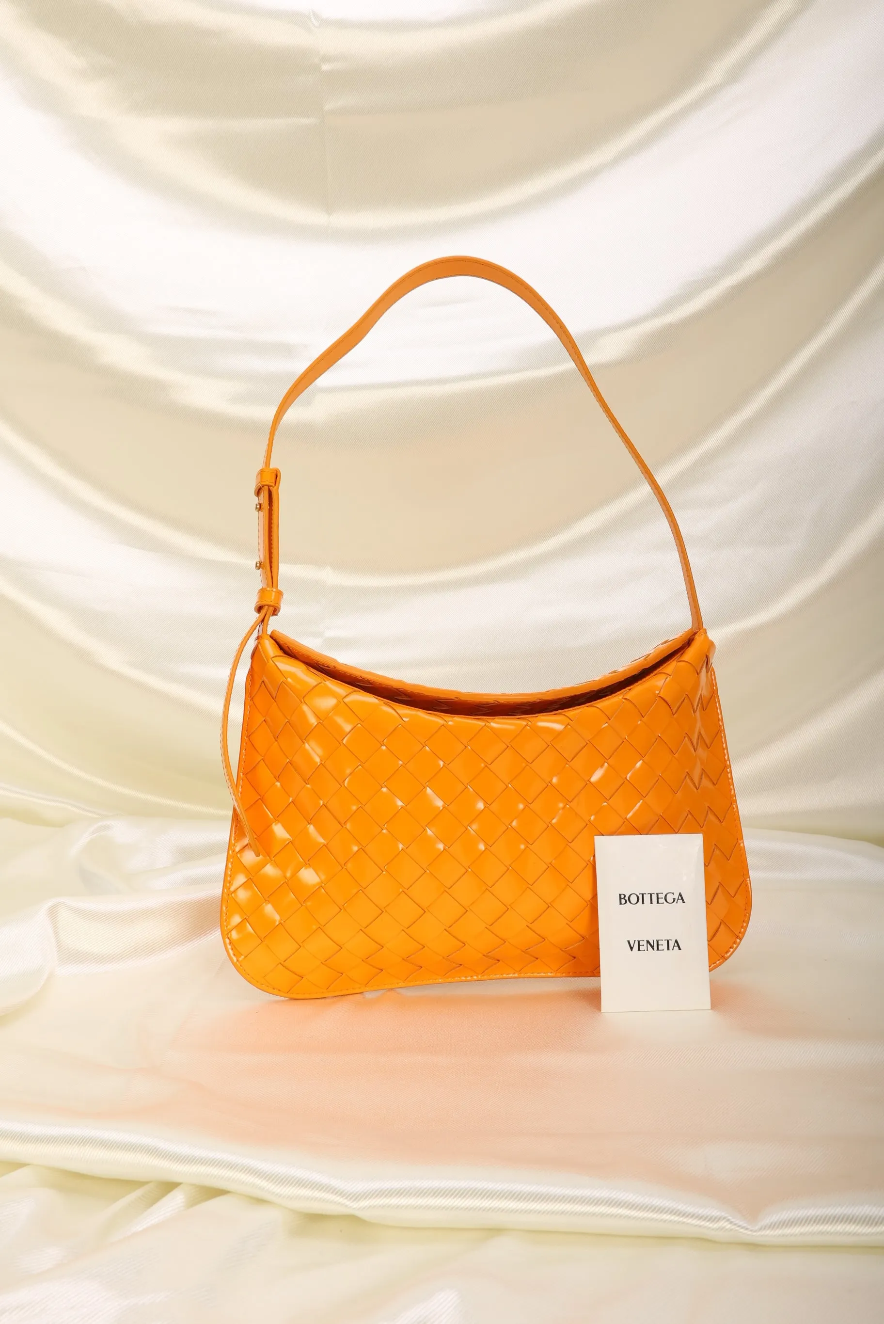 Bottega Veneta Patent Intrecciato Flap Shoulder Bag