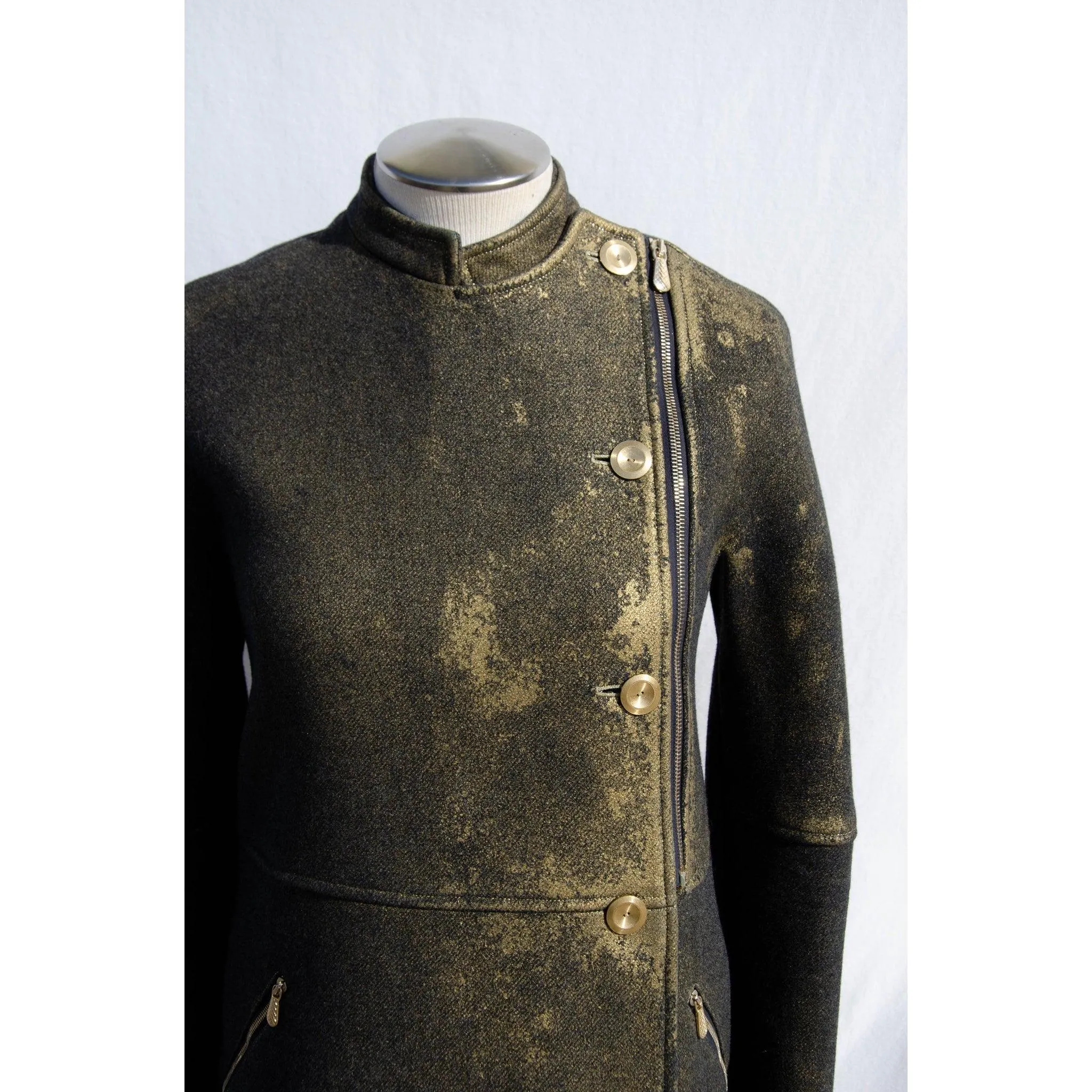 BOTTEGA VENETA Pre Fall 2012 Distressed Gold Coat | Size IT 40