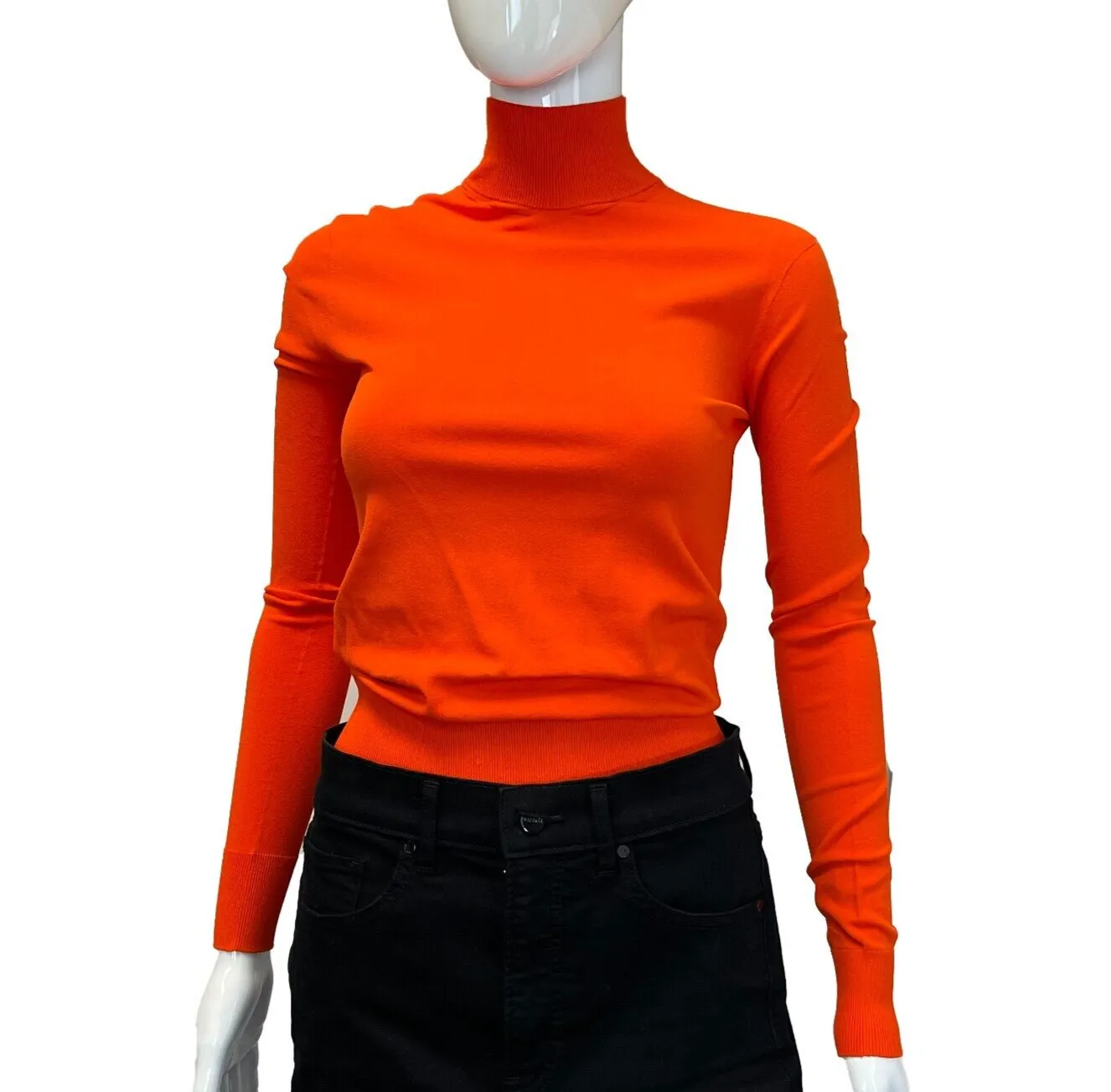 Bottega Veneta Pristine Technoskin Turtleneck Orange XS US 0