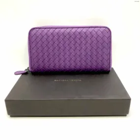 BOTTEGA VENETA Purple Leather Has tag! Woven 8" 1" 4" Wallet