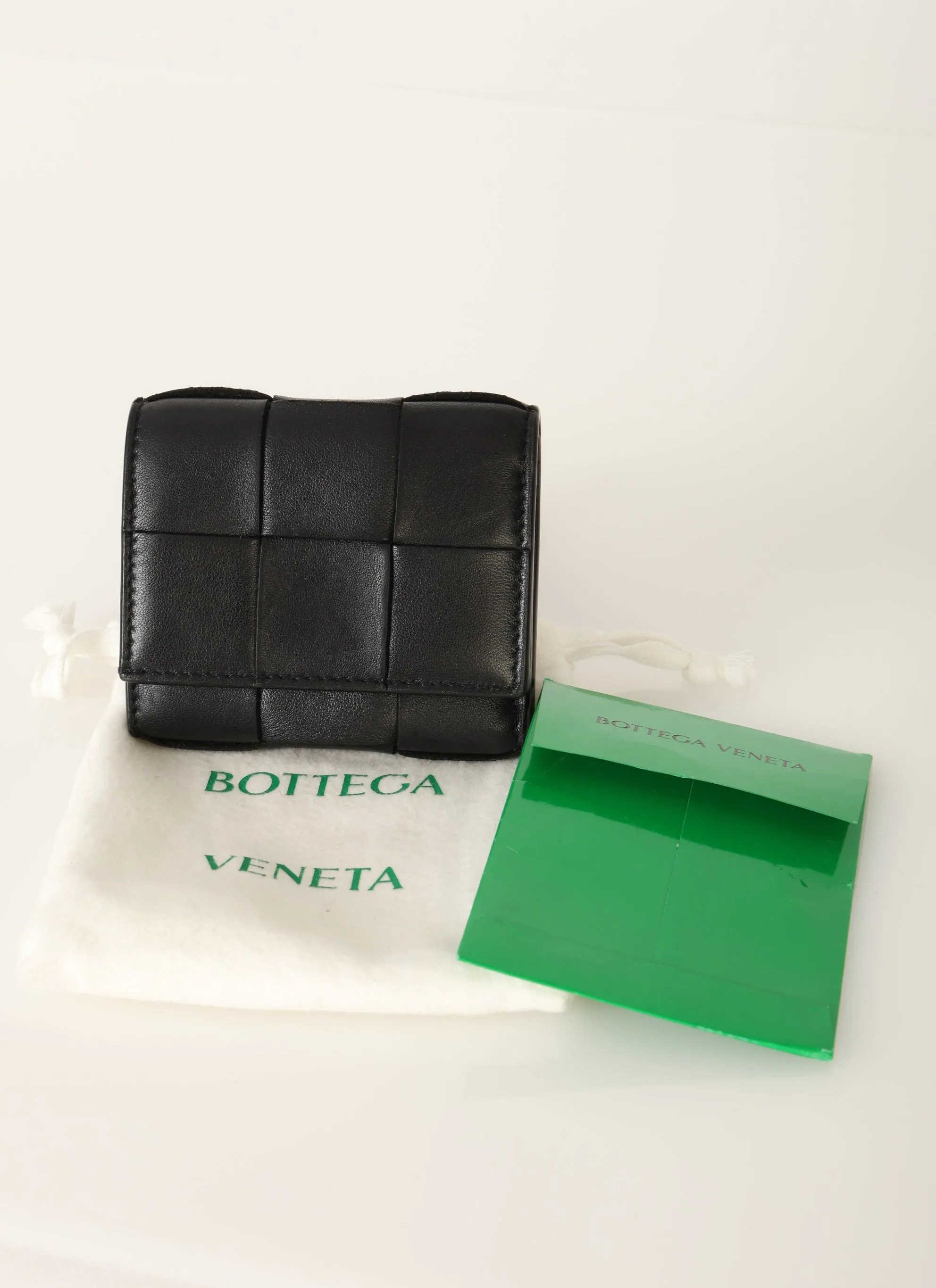 Bottega Veneta Small Cassette Tri-Fold Zip Wallet w/ Chain