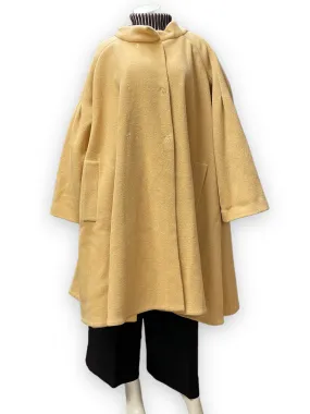 Bottega Veneta Vintage Designer Butter Yellow Wool Swing Coat