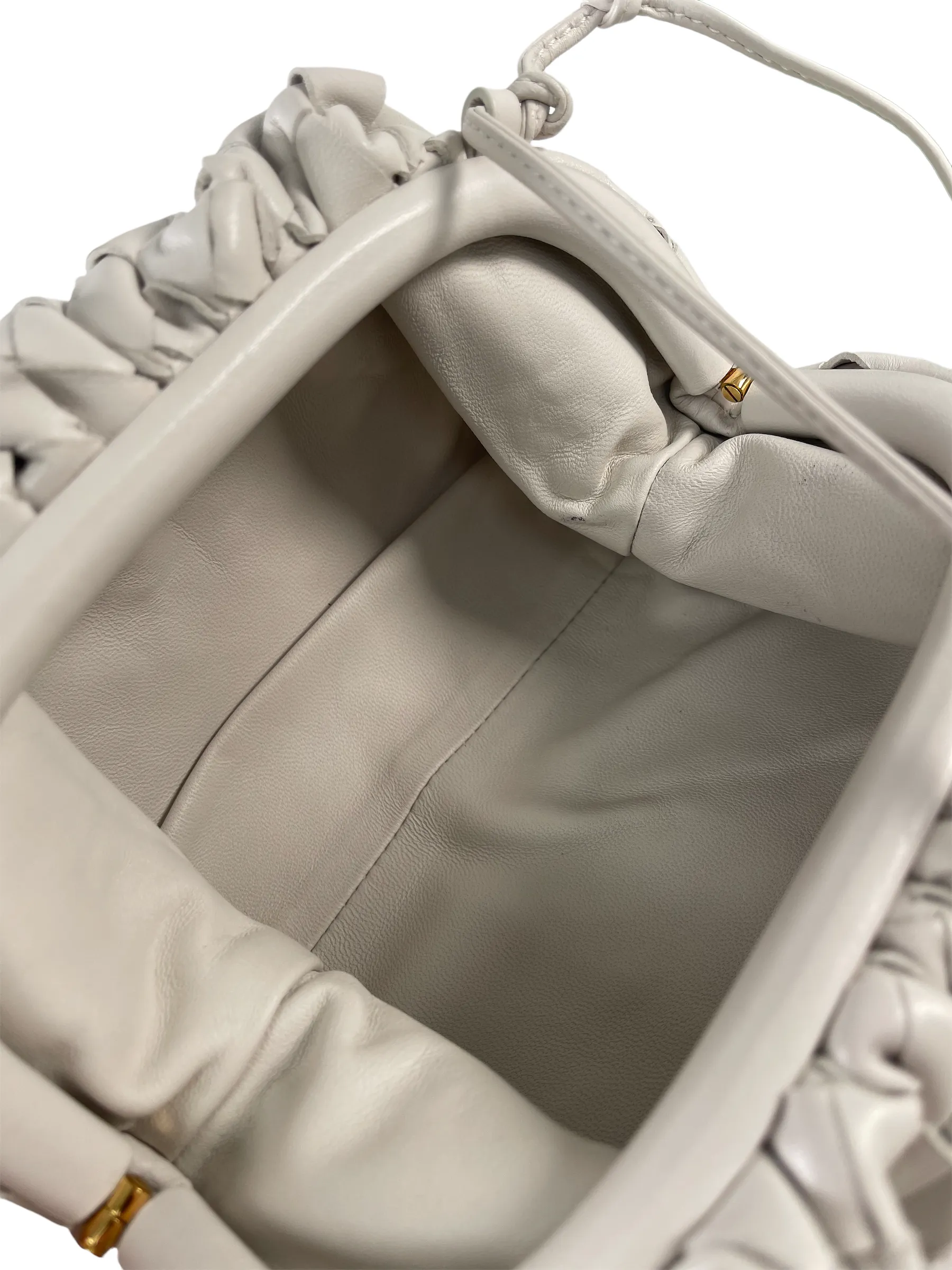 Bottega Veneta White Woven Leather Crossbody