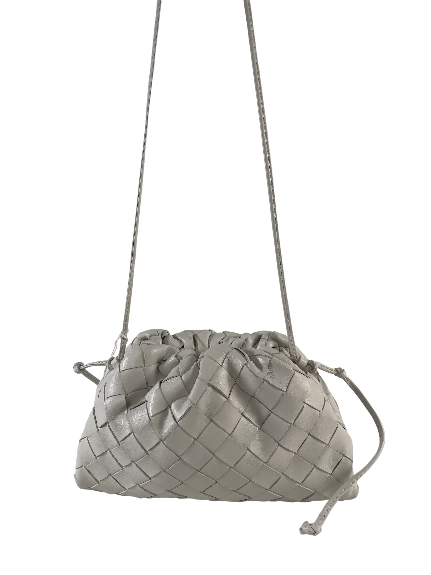 Bottega Veneta White Woven Leather Crossbody