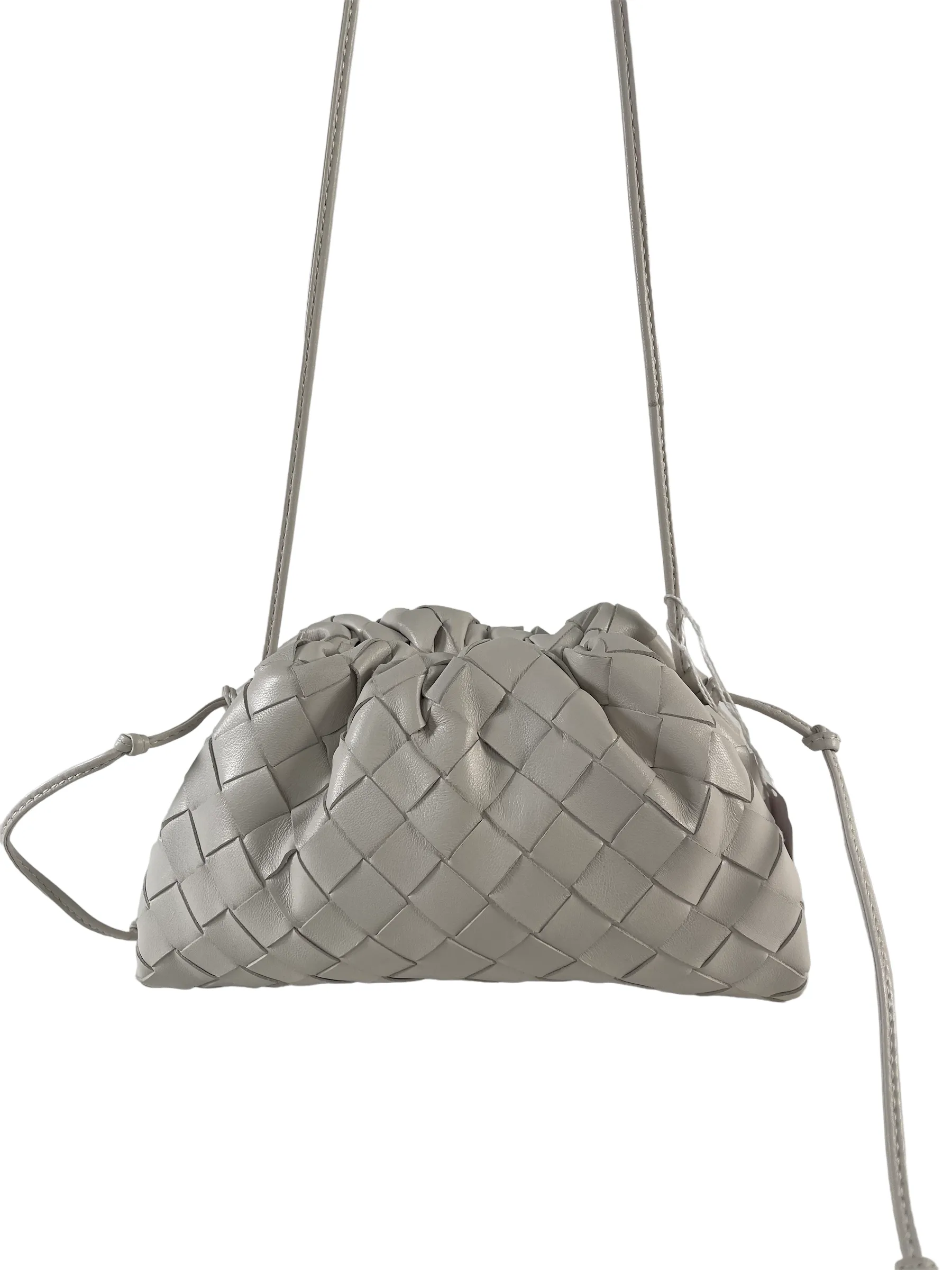 Bottega Veneta White Woven Leather Crossbody