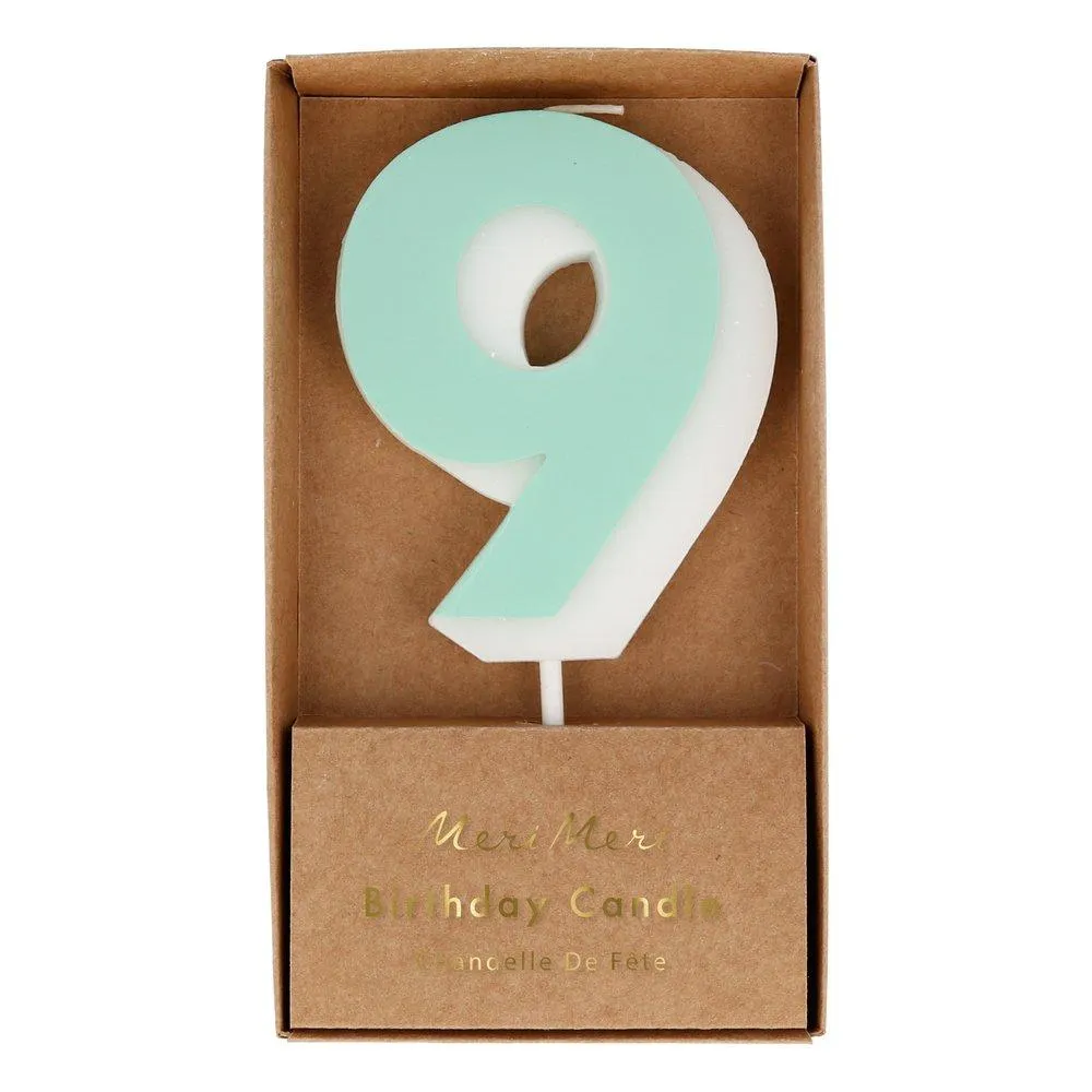 Candle - Number 9 - Mint