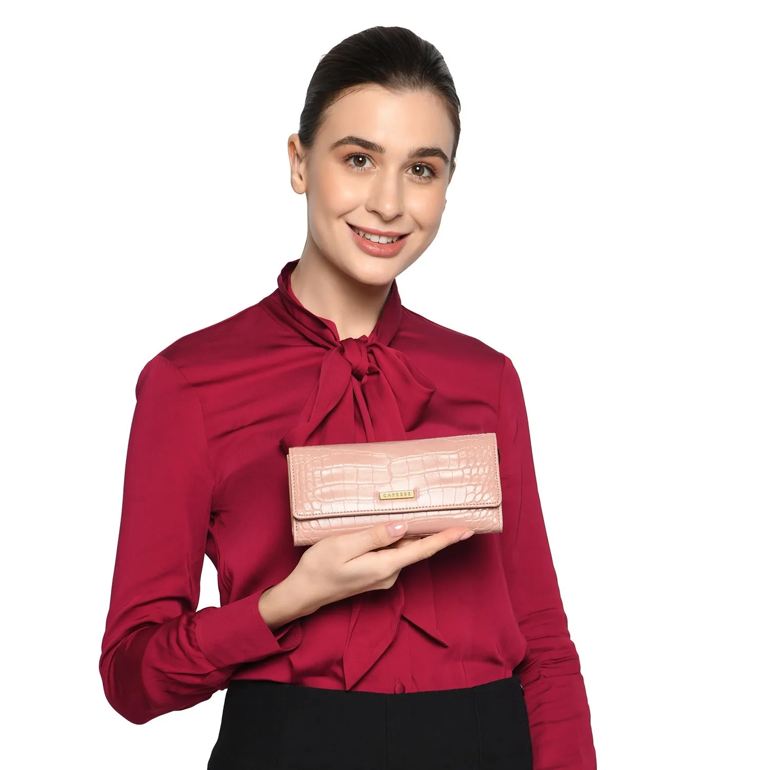 Caprese Ariana Flap Wallet Medium Pink