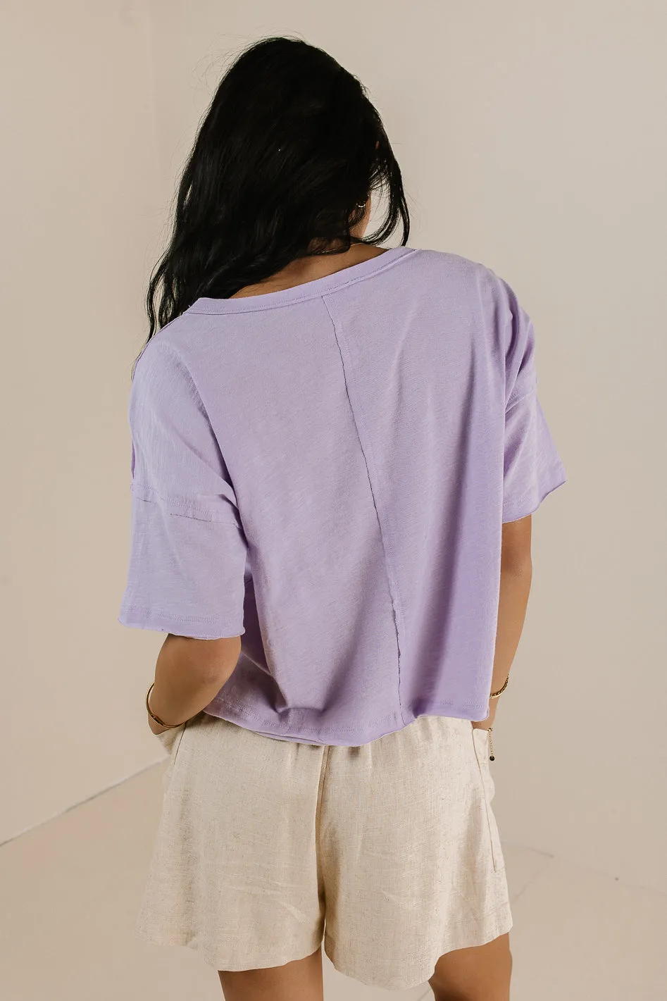 Celine Cropped T-Shirt in Lavender - FINAL SALE