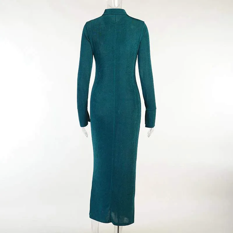 Celine Long-Sleeved Maxi Dress